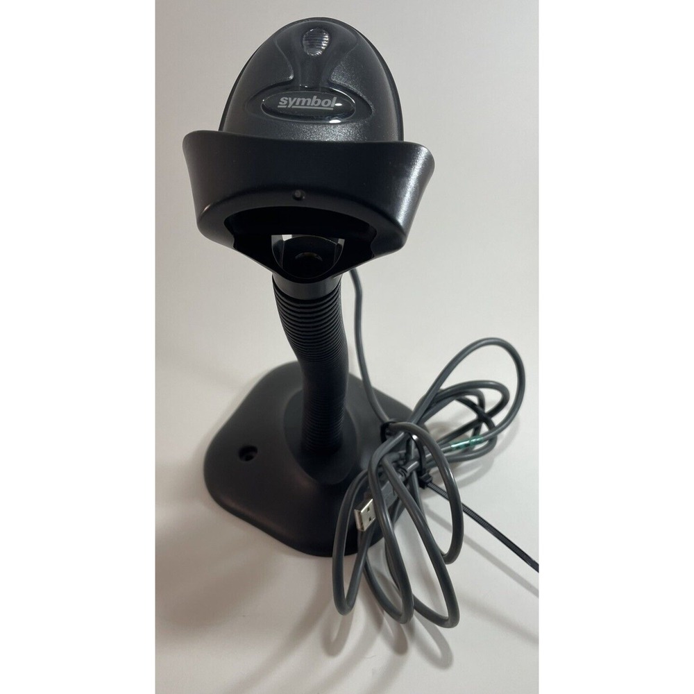Symbol Corded USB Barcode Scanner LS2208-SR20007R-UR Black 1D Handheld w/ Stand - Picture 2 of 7